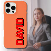 Red 3D Black Modern Name | Funny Neon Coral