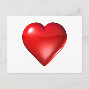 Red 3D Heart Postcard