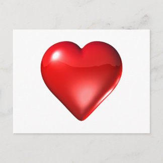 Red 3D Heart Postcard