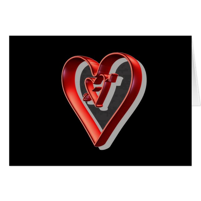 Red 3D Hearts (Front Horizontal)