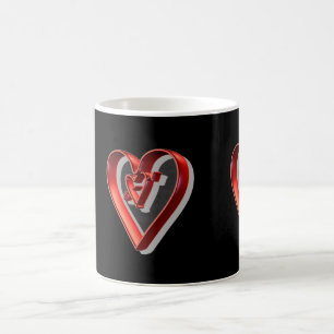 Red 3D Hearts Coffee Mug