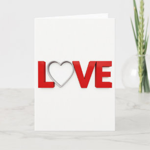 Red 3D Love Heart Valentine Card