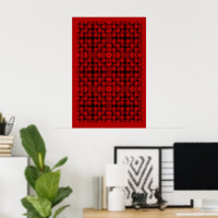 Red 3D Optical Illusion Geometric Spheres Pattern