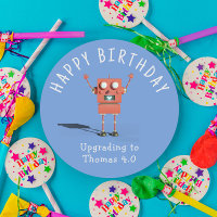 Red 3D robot kids birthday party