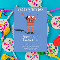 Red 3D robot kids birthday party