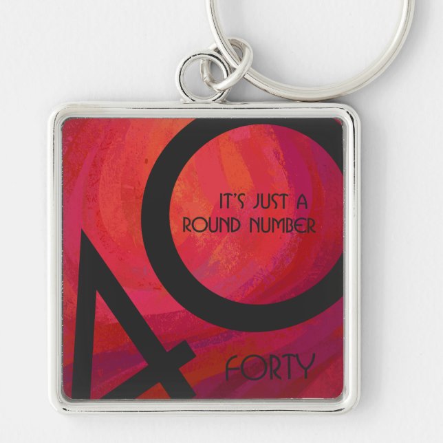 Red 40 Decade Birthday Key Ring (Front)
