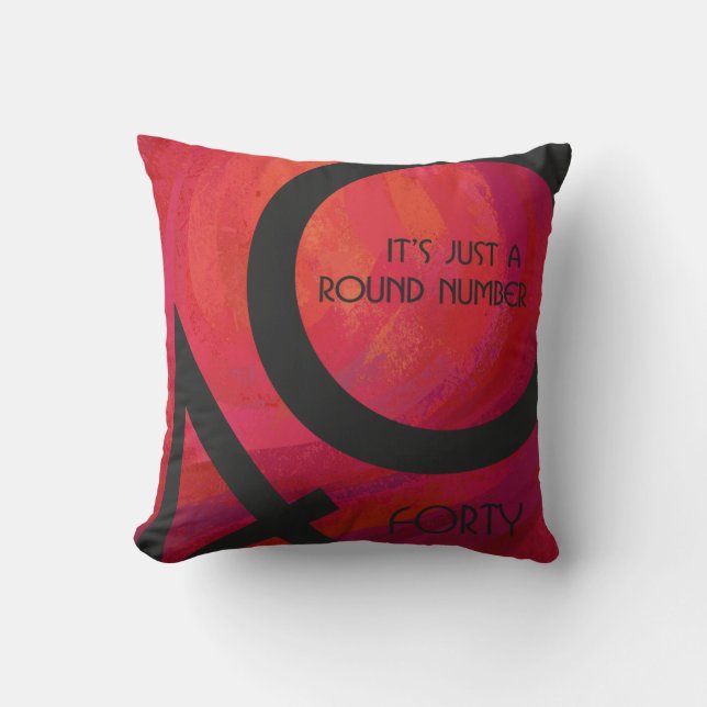 Red 40 Decade Birthdday Cushion (Front)