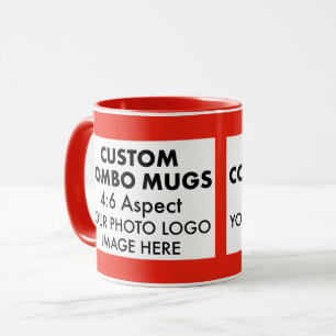 Red 4:6 Landscape 2 x Photo Frame Custom Combo Mug