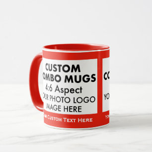 Red 4:6 Landscape 2 x Photo Frame Custom Combo Mug