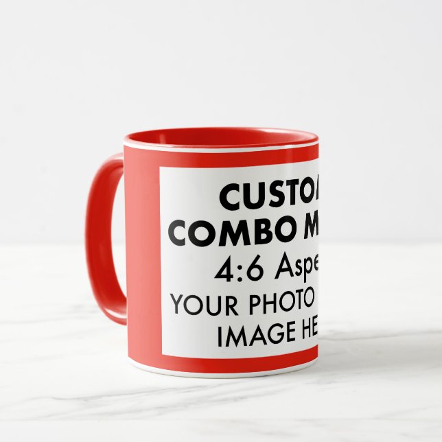 Red 4:6 Landscape Photo Frame Custom Combo Mug (Front Left)