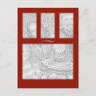 Red 4 square Template Postcard
