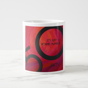 Red 50 Decade Birthday Large Coffee Mug