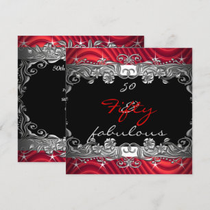 Red 50 & Fabulous 50th Birthday Party Invitation