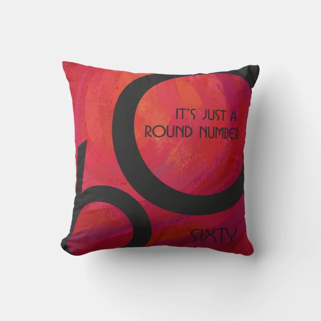 Red 60 Decade Birthday Cushion (Front)