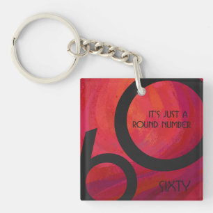Red 60 Decade Birthday Key Ring