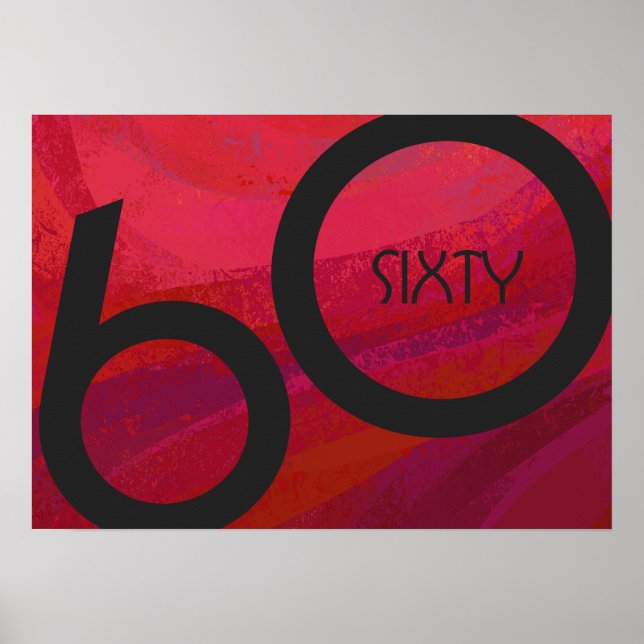 Red 60 Decade Birthday Poster (Front)