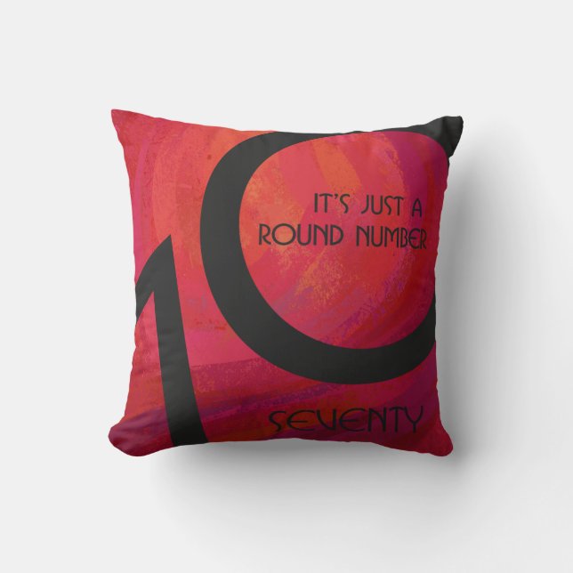 Red 70 Decade Birthday Cushion (Front)