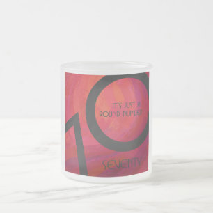 Red 70 Decade Birthday Frosted Glass Coffee Mug