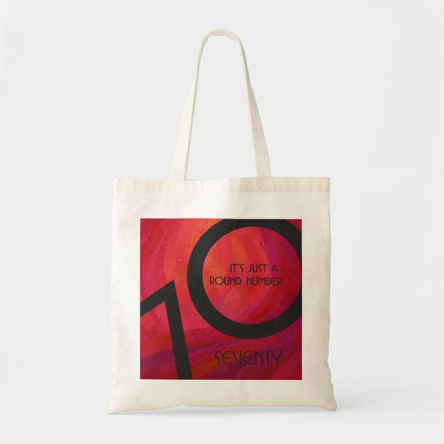 Red 70 Decade Birthday Tote Bag (Front)