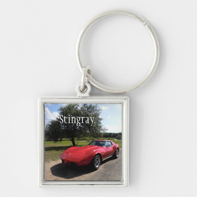 Red '75 Corvette Stingray Keychain (Front)