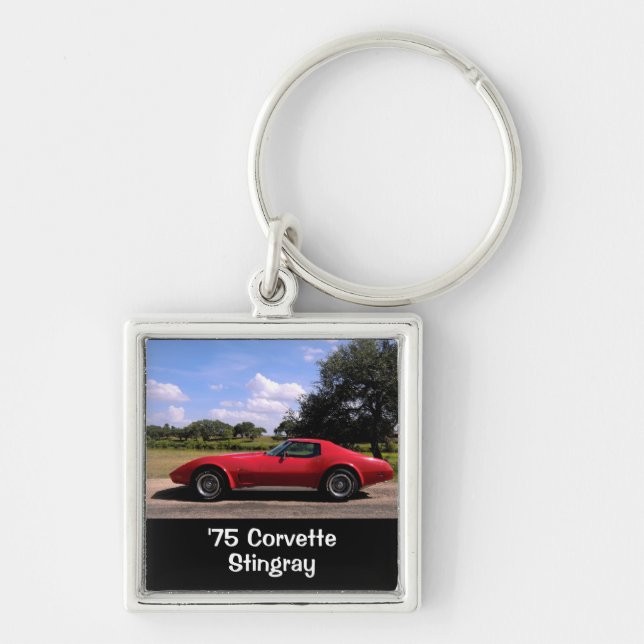 Red '75 Corvette Stingray Keychain (Front)
