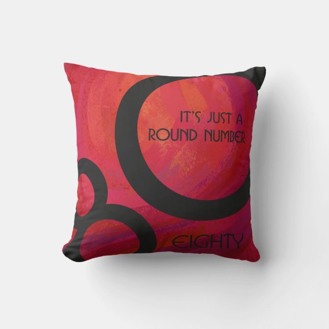Red 80 Decade Birthday Cushion (Front)