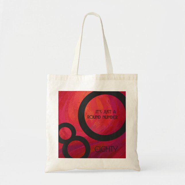Red 80 Decade Birthday Tote Bag (Front)