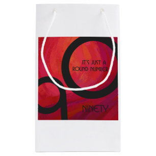 Red 90 Decade Birthday Small Gift Bag