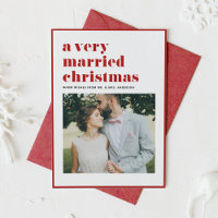 Red A Very Married Christmas Modern Photo Wedding
