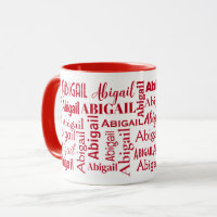 Red ABIGAIL Name On White