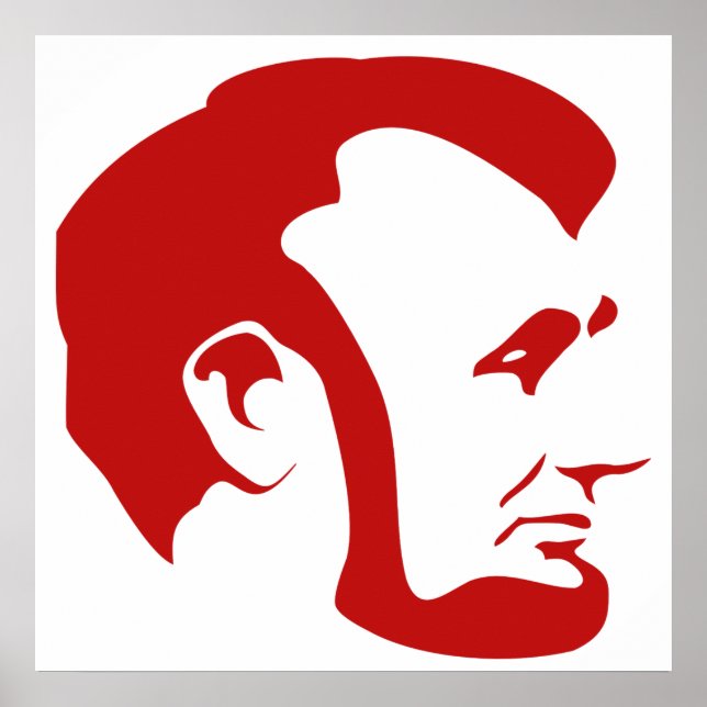 Red Abraham Lincoln Silhouette Poster (Front)