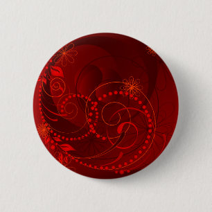red abstract 6 cm round badge
