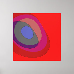 Red Abstract 714 - retro 1970's vibes  Canvas Print