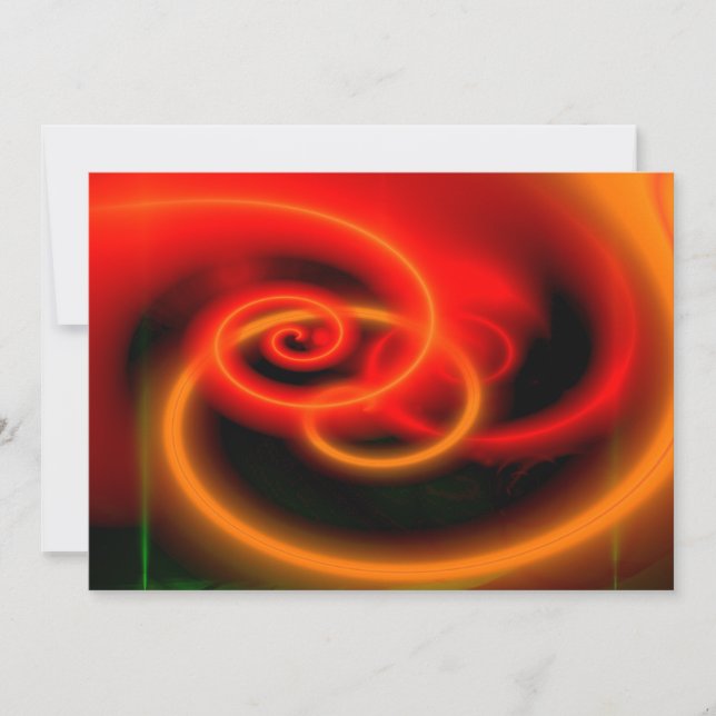 Red Abstract Art Invitations - Abstract Waves (Front)