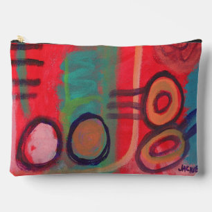 Red Abstract Art Makeup Bag