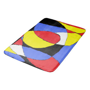 Red Abstract Bath Mat