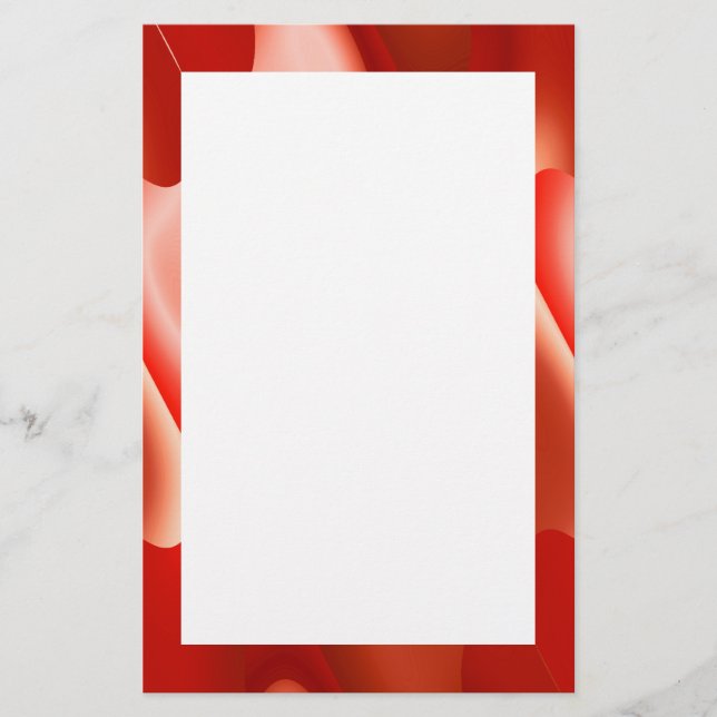 red abstract border stationery (Front)