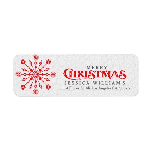 Red Abstract Christmas Snowflake (Front)
