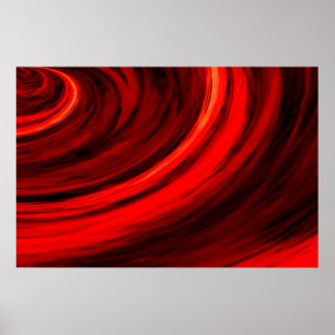 Red Abstract Circles Digital Art Poster Print