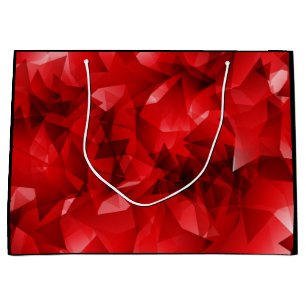 Red Abstract Crystal Birthday Custom Text Large Gift Bag