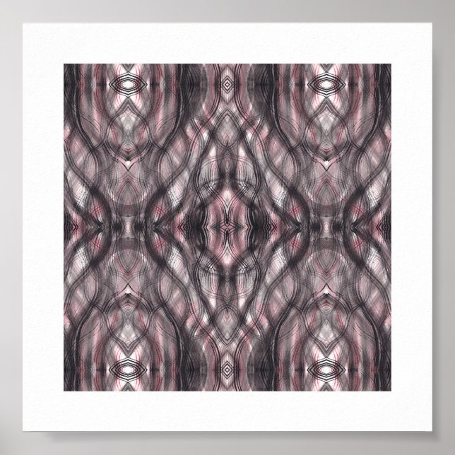 Red Abstract Dark Crimson Watercolor Art Poster (Front)