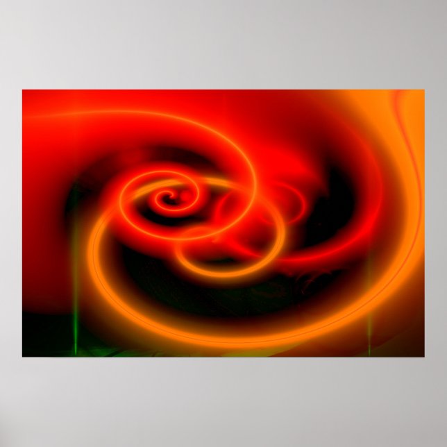Red Abstract Digital Art Print - Art Posters (Front)