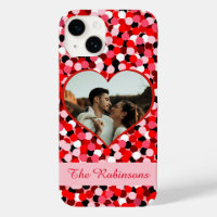 Red Abstract Dot Heart Frame Photo