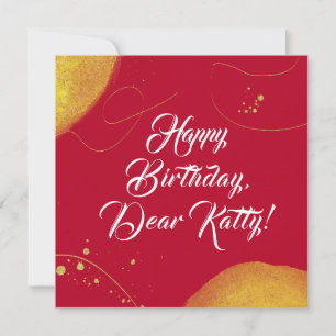 Red abstract elegant minimalist happy birthday