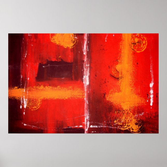 Red Abstract Expressionist Painting Print Poster (Front)