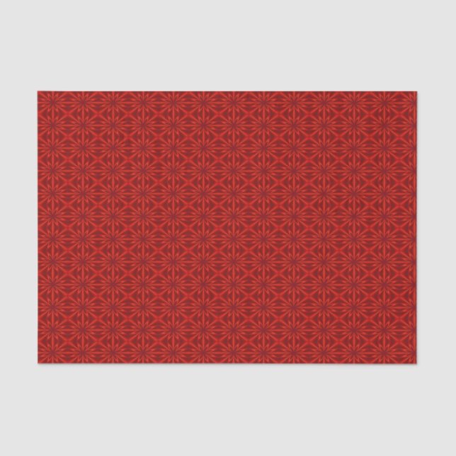 Red Abstract Floral Pattern Tissue Paper (Front)