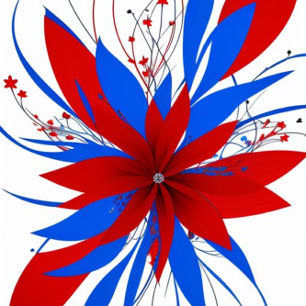 Red Abstract Flower Cushion