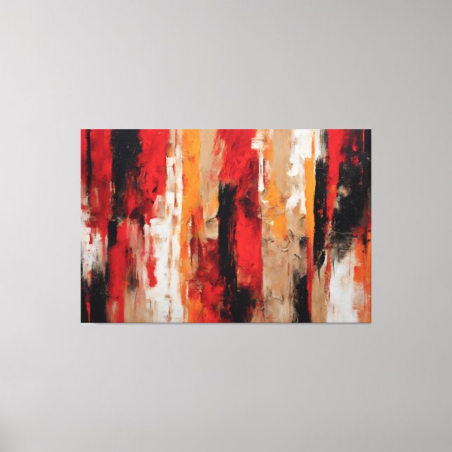 Red Abstract Frame, Black, etc... in Canvas Print (Front)
