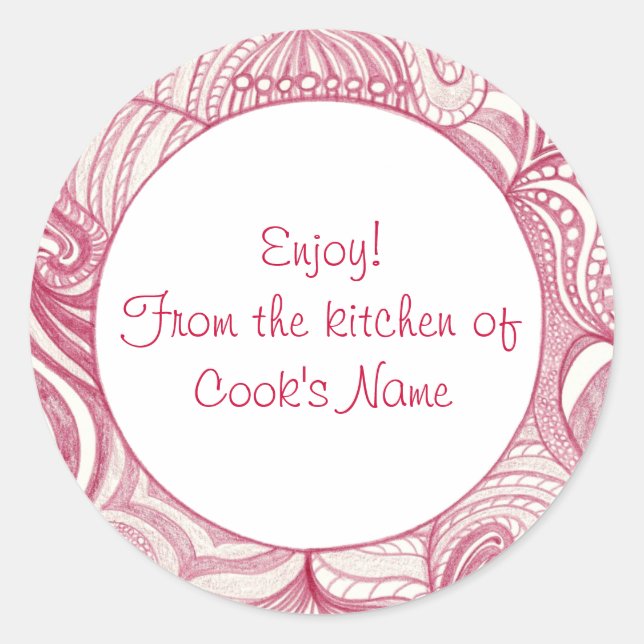 Red Abstract From the Kitchen of Lid Stickers (Front)