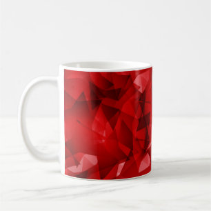 Red Abstract Geometric Crystal Background Coffee Mug